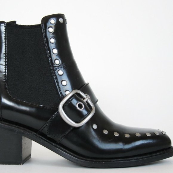 COACH  Spazzolato Leather Nora Chelsea Bootie With Studs Excellent condition - Picture 11 of 12